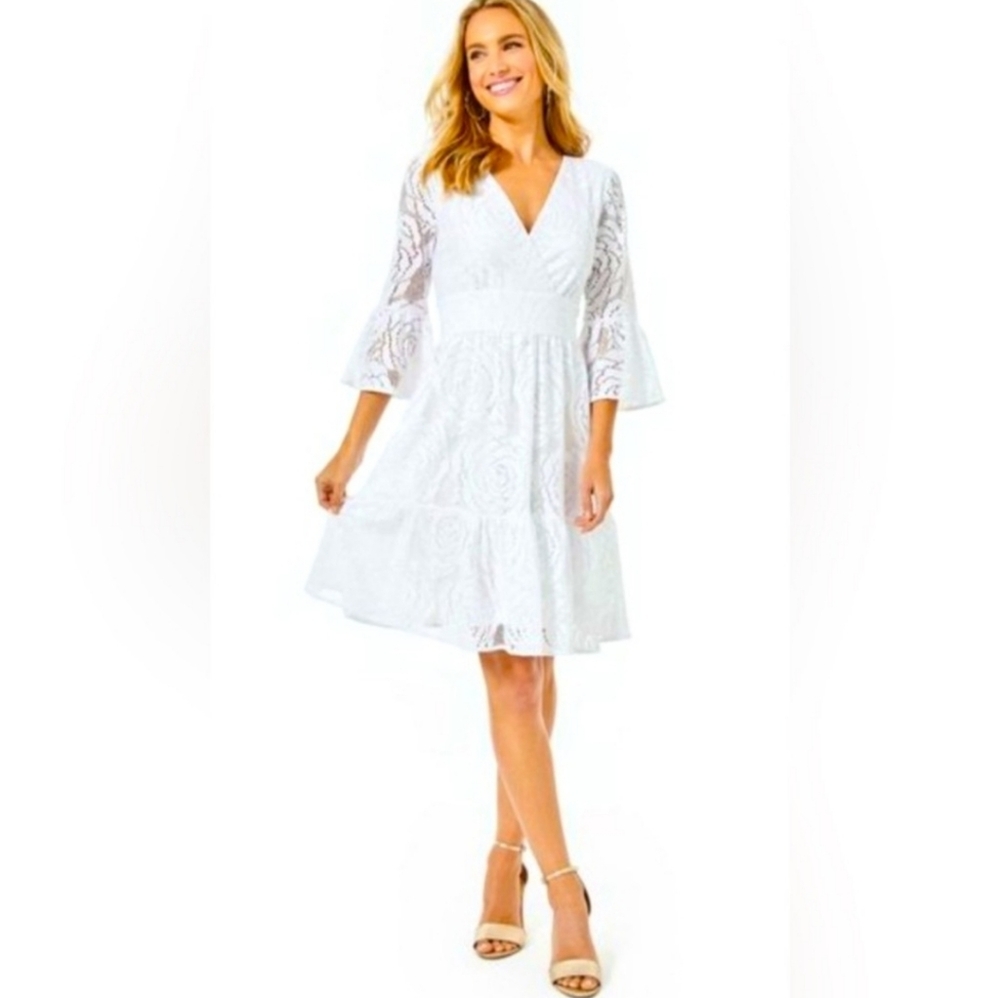 Lilly Pulitzer Cecilia Mini Dress 3/4 Sleeve Floral